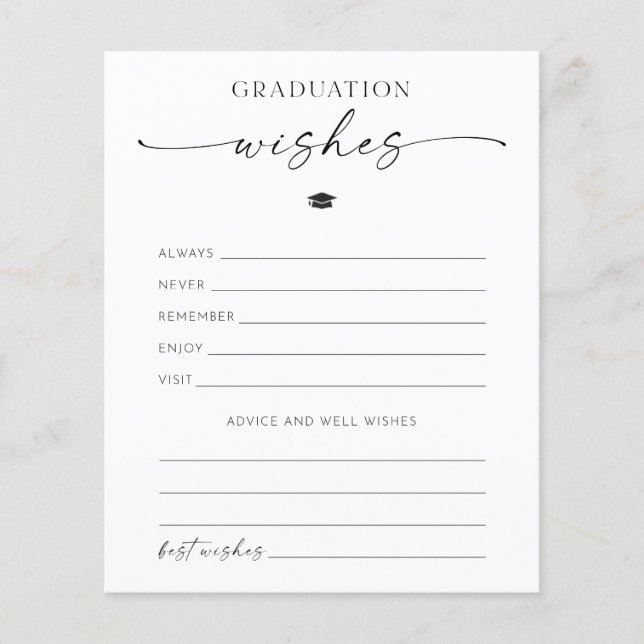 Graduation Advice And Wishes Card (Front)