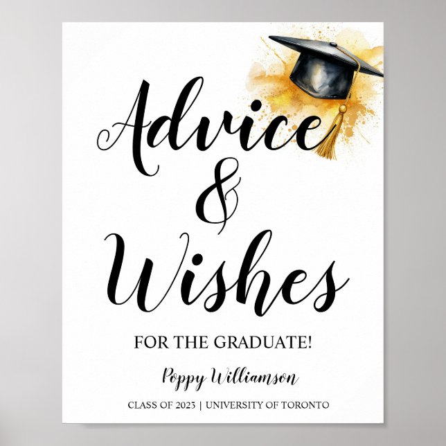 Graduation Advice and Wishes Sign (Front)