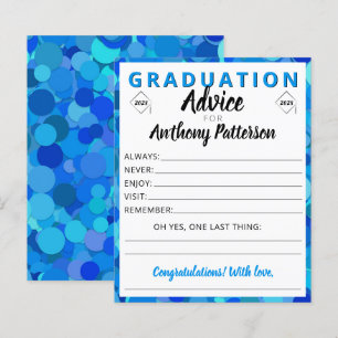 Graduation Advice Wisdom Card Confetti Blue Party