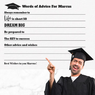 Graduation Advice Wishes Grad Party  Card