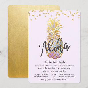 Graduation Aloha Luau Party Invitation