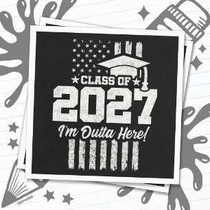 Graduation American Flag Senior Class of 2027 Napkin