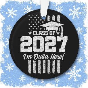 Graduation American Flag Senior Class of 2027 Ornament