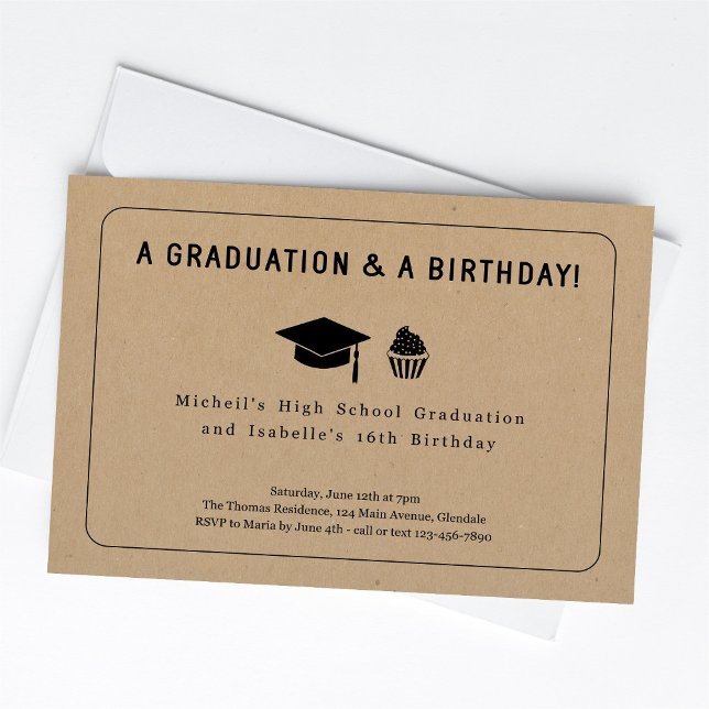 Graduation and Birthday Party Joint Invitation (Creator Uploaded)