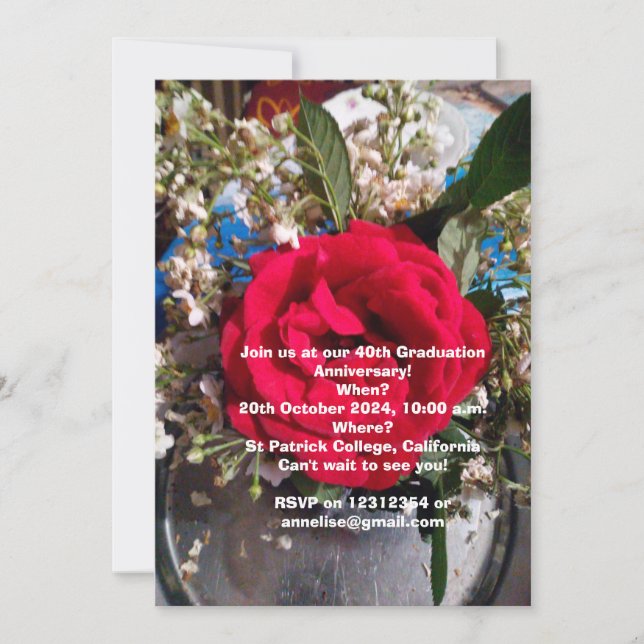 Graduation Anniversary Reunion Invitation (Front)