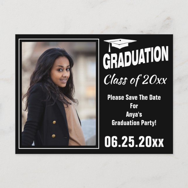 Graduation Annoucement Photo Save The Date Announcement Postcard (Front)