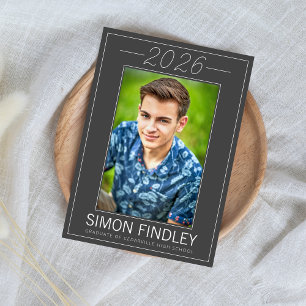 Graduation Announcement 2020 Photo Grey