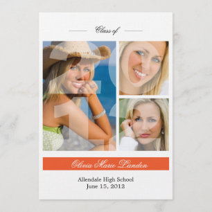 Graduation Announcement     3 Photos Orange