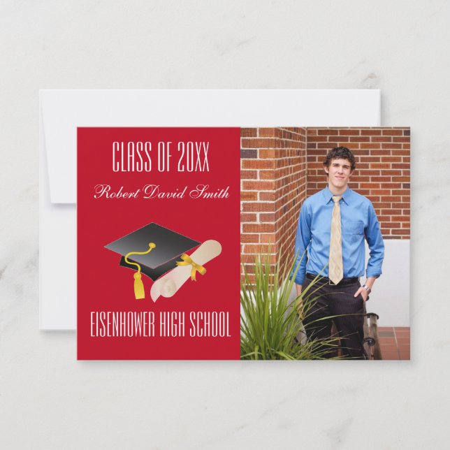 Graduation Announcement - 3x5 Cap & Diploma (Front)