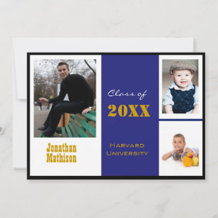 Graduation Announcement Blue Photo Invitation