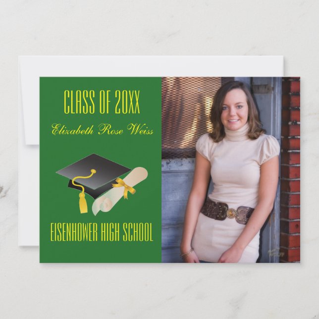 Graduation Announcement - Cap & Diploma (Front)