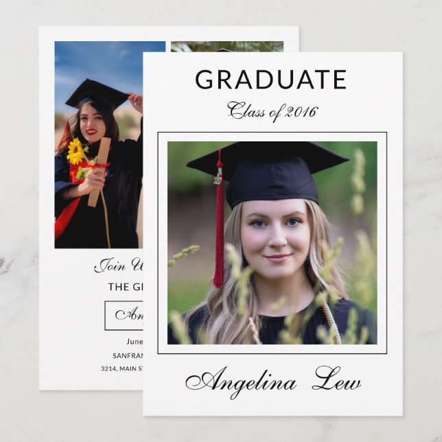 Graduation Announcement Card Template (Front/Back)