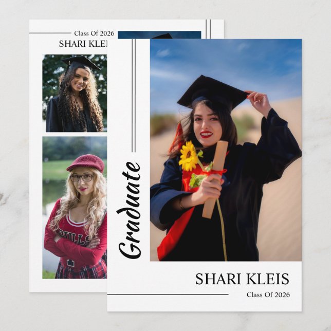Graduation Announcement Card Template (Front/Back)