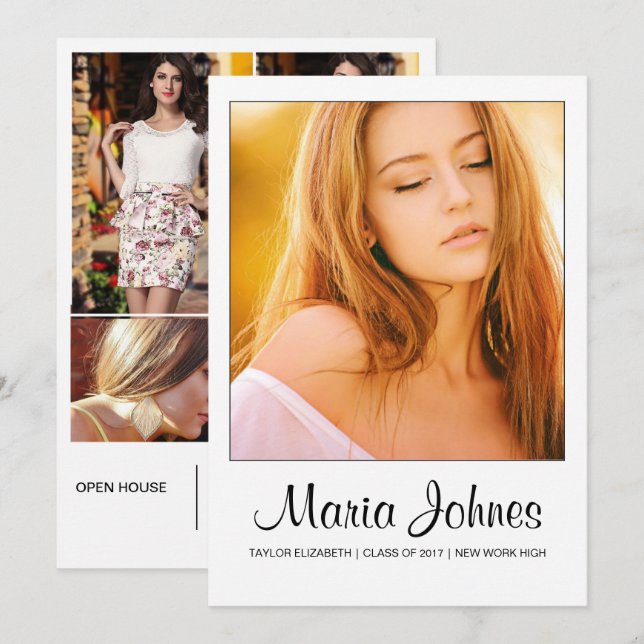 Graduation Announcement Card Template (Front/Back)