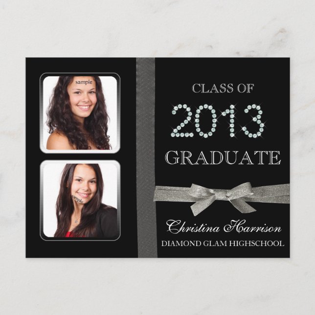 Graduation Announcement Class of 2013 Glitz Glam (Front)