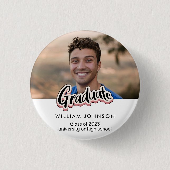 Graduation Announcement Class of 2023 1 Inch Round Button (Front)