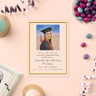 Graduation Announcement College acrylic card