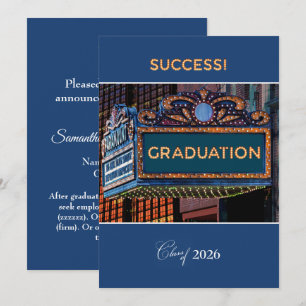 Graduation Announcement College on Theatre Marquee