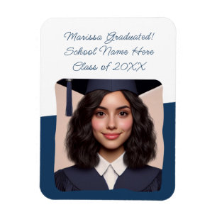 Graduation Announcement Custom Photo Typography Magnet