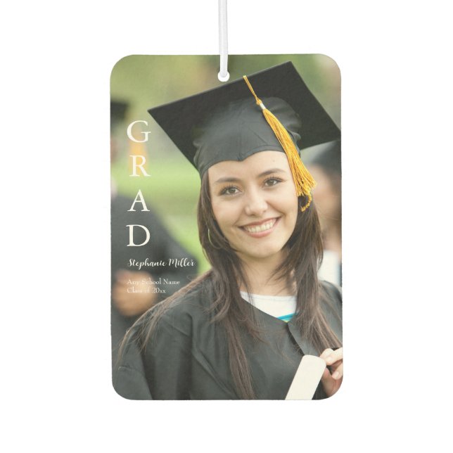 Graduation Announcement Customizable Name School  Air Freshener (Front)