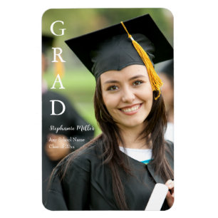 Graduation Announcement Customizable Name School  Magnet