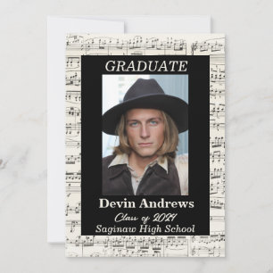 Graduation Announcement for Music Major.