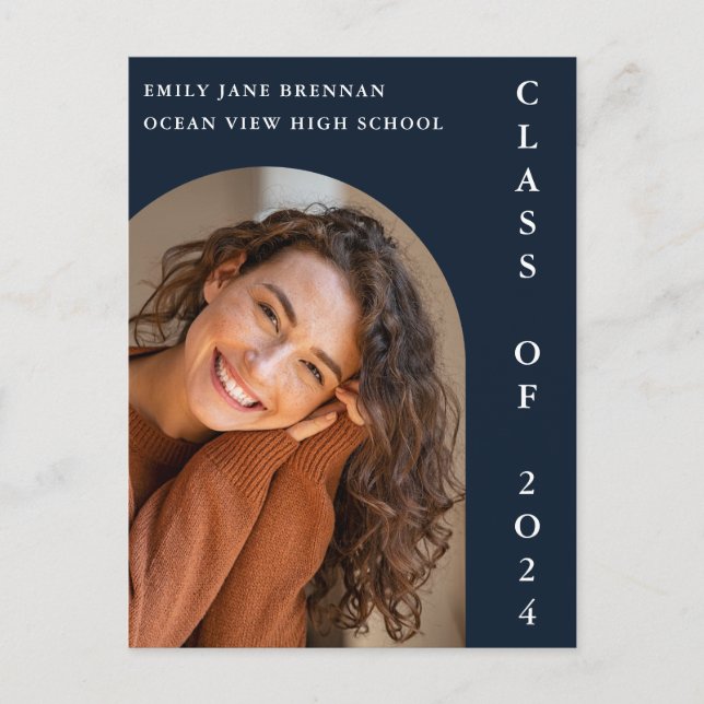 Graduation Announcement Grad Photo Card (Front)