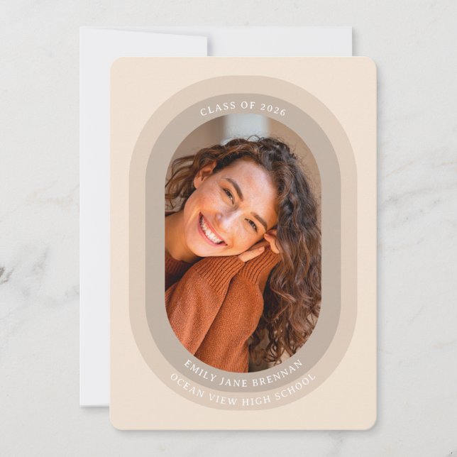 Graduation Announcement Grad Photo Card (Front)