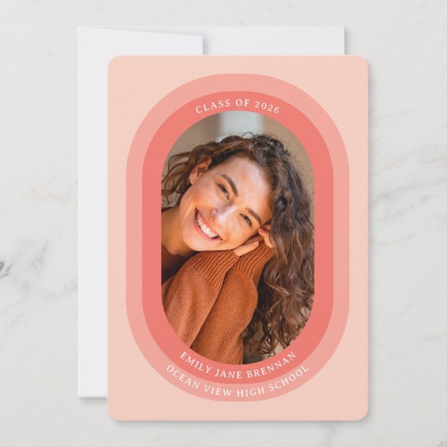 Graduation Announcement Grad Photo Card (Front)