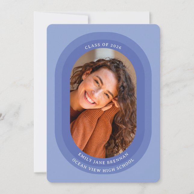Graduation Announcement Grad Photo Card (Front)