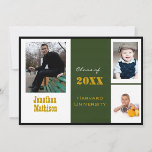 Graduation Announcement Green Photo Invitation