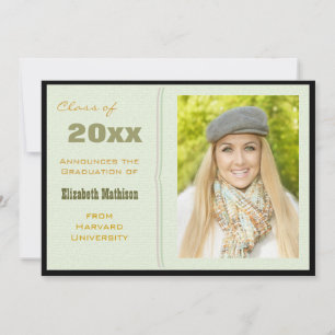 Graduation Announcement Green Photo Invitation