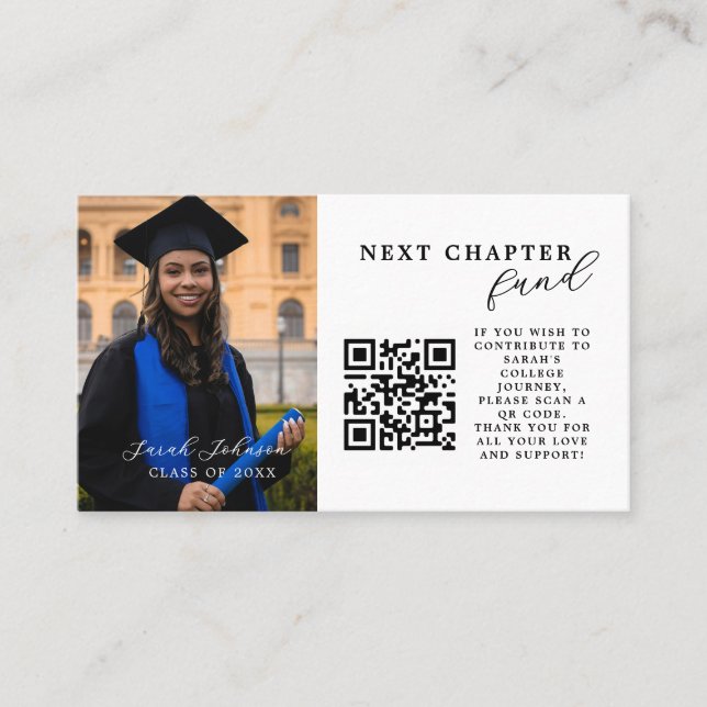 Graduation Announcement Insert For Gifts QR Code (Front)