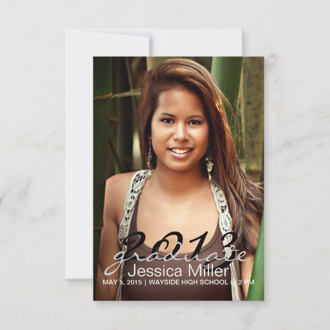Graduation Announcement/Invite | YR |black Invitation (Front)