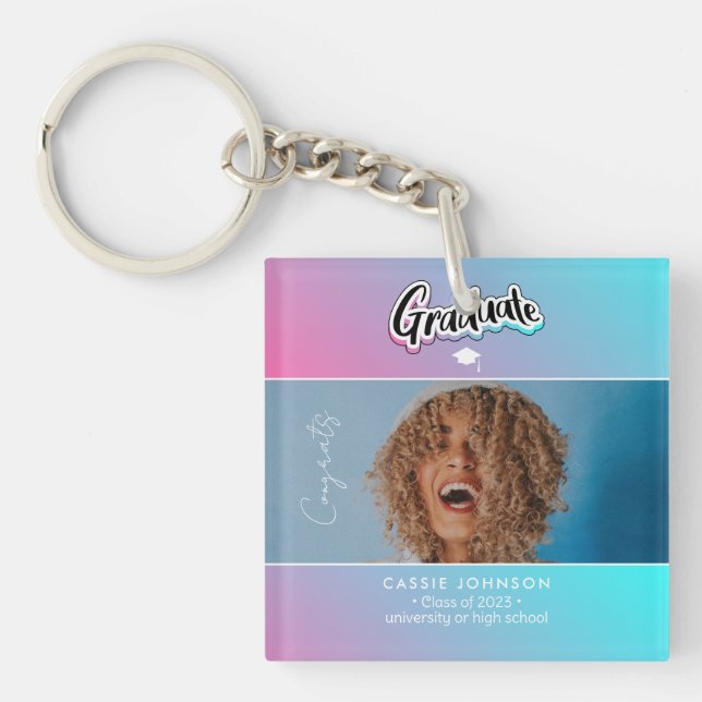 Graduation announcement keychain (Front)