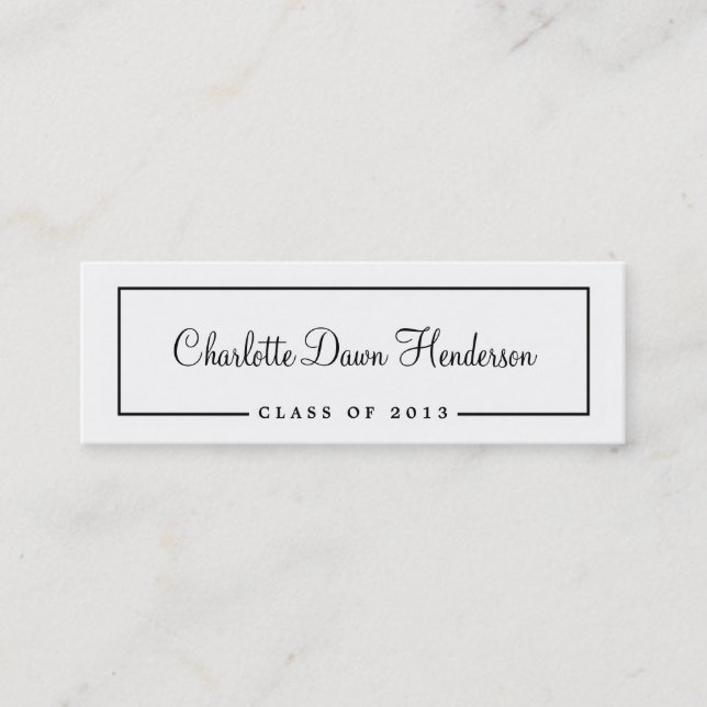 Graduation announcement name card border Class of (Front)