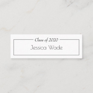 Graduation Announcement Name Card Rose Gold Stripe