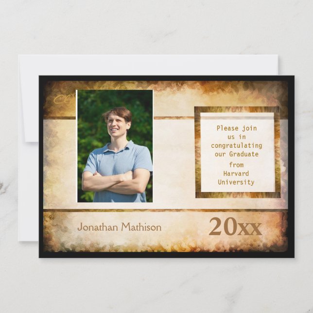 Graduation Announcement Parchment Photo Invitation (Front)