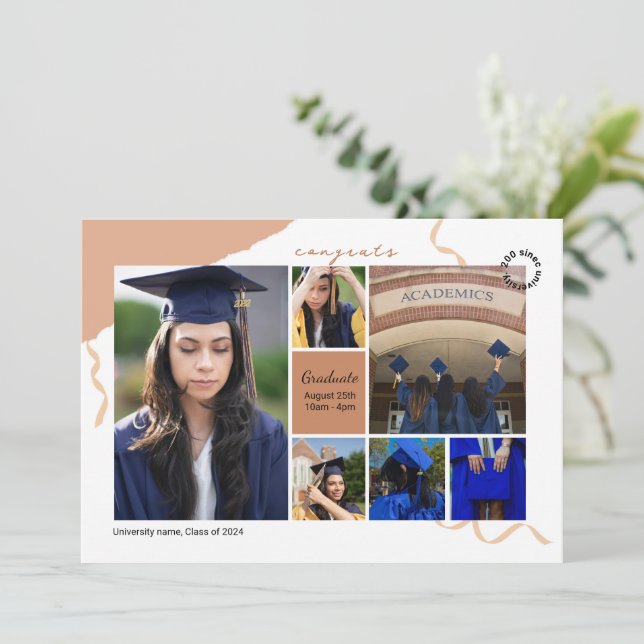 Graduation Announcement Photo Collage Template (Standing Front)