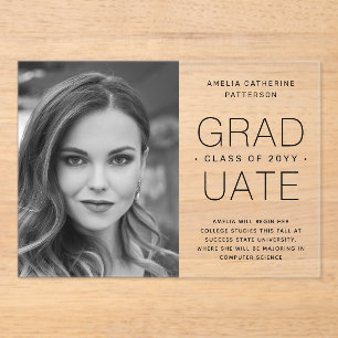 Graduation Announcement Photo Modern Minimalist