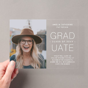 Graduation Announcement Photo Modern Minimalist