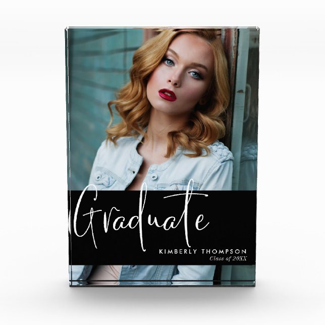 Graduation Announcement Photo Script Modern Simple (Front)