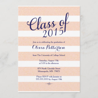 Graduation Announcement - Pink and Gold Glitter