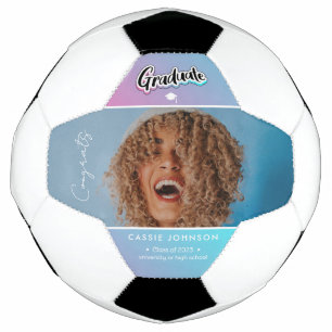 Graduation announcement soccer ball