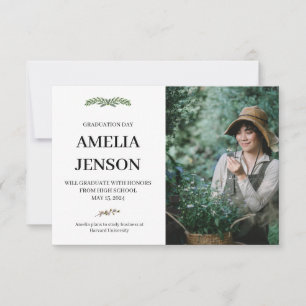 Graduation Announcement with Soft Botanical