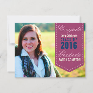 Graduation Annouoncement Invite Ribbon Banner