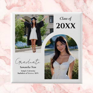 Graduation Arch Photo Collage Trendy Modern Party 2 Inch Square Button
