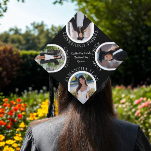 Graduation Arch Photo Collage Trendy Modern Party Cap Topper