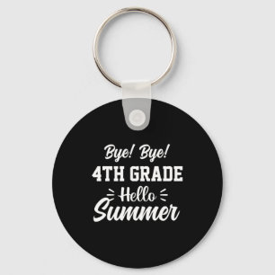 Graduation Art 4th Grade Hello Summer Keychain