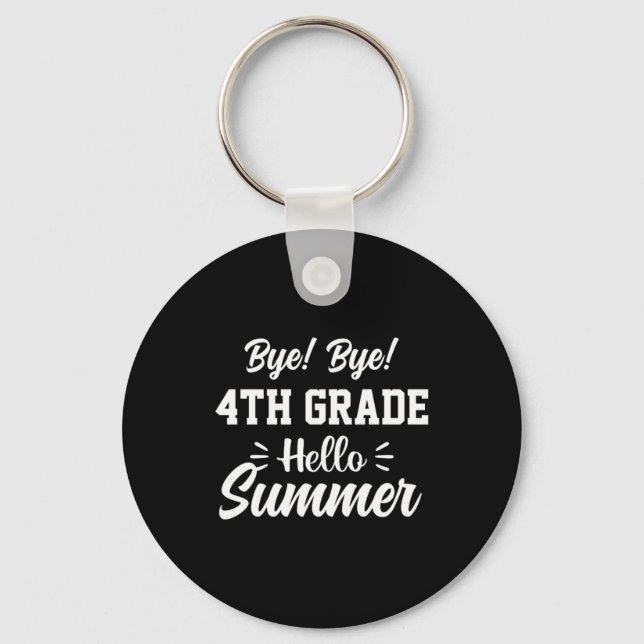 Graduation Art | 4th Grade Hello Summer Keychain (Front)